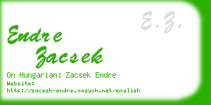 endre zacsek business card